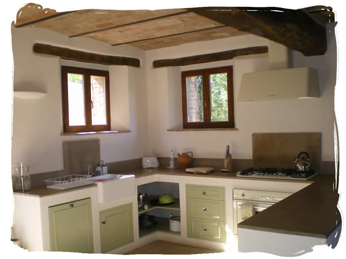 Main kitchen at this luxury italian farmhouse rental